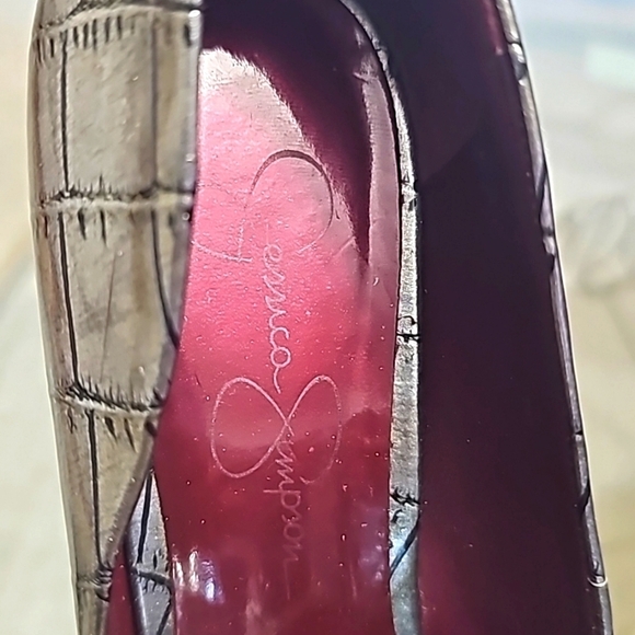 Jessica Simpson Layla High Heels Metalic silver & black size 6B - Picture 6 of 8